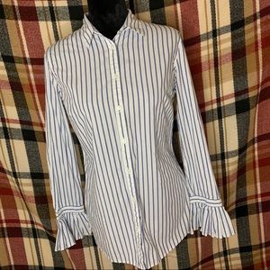 Banana Republic Navy Blue Striped Shirt
